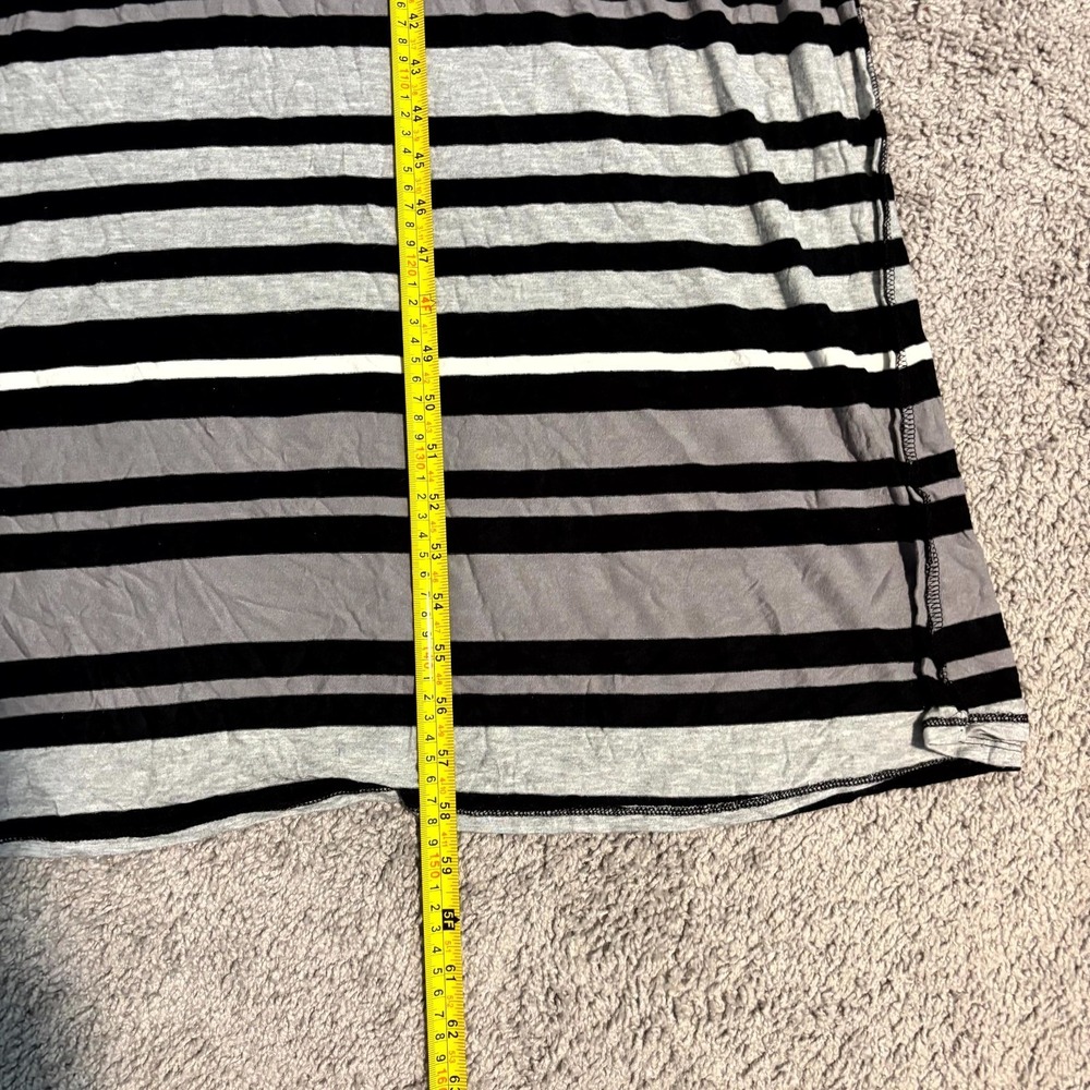 Merona Maxi Dress Womens Large Gray Black Striped Sleeveless Stretch Casual L - Picture 3 of 7